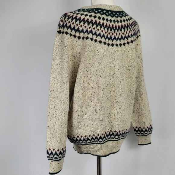 Vintage Northern Reflections Fair Isle Wool Sweater Large Nordic Knit Pullover - Picture 7 of 15
